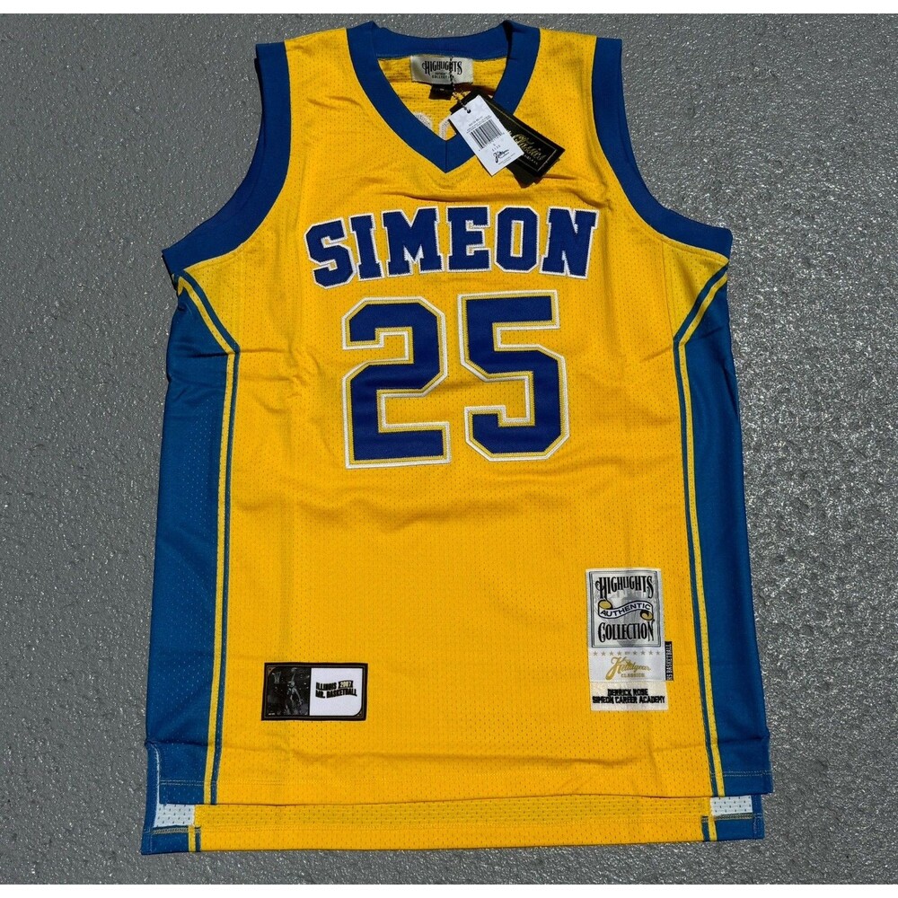 Men’s Derrick Rose Simeon High School Basketball Jersey Headgear Classics Small
